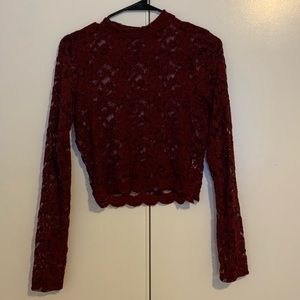 Maroon Lace Top